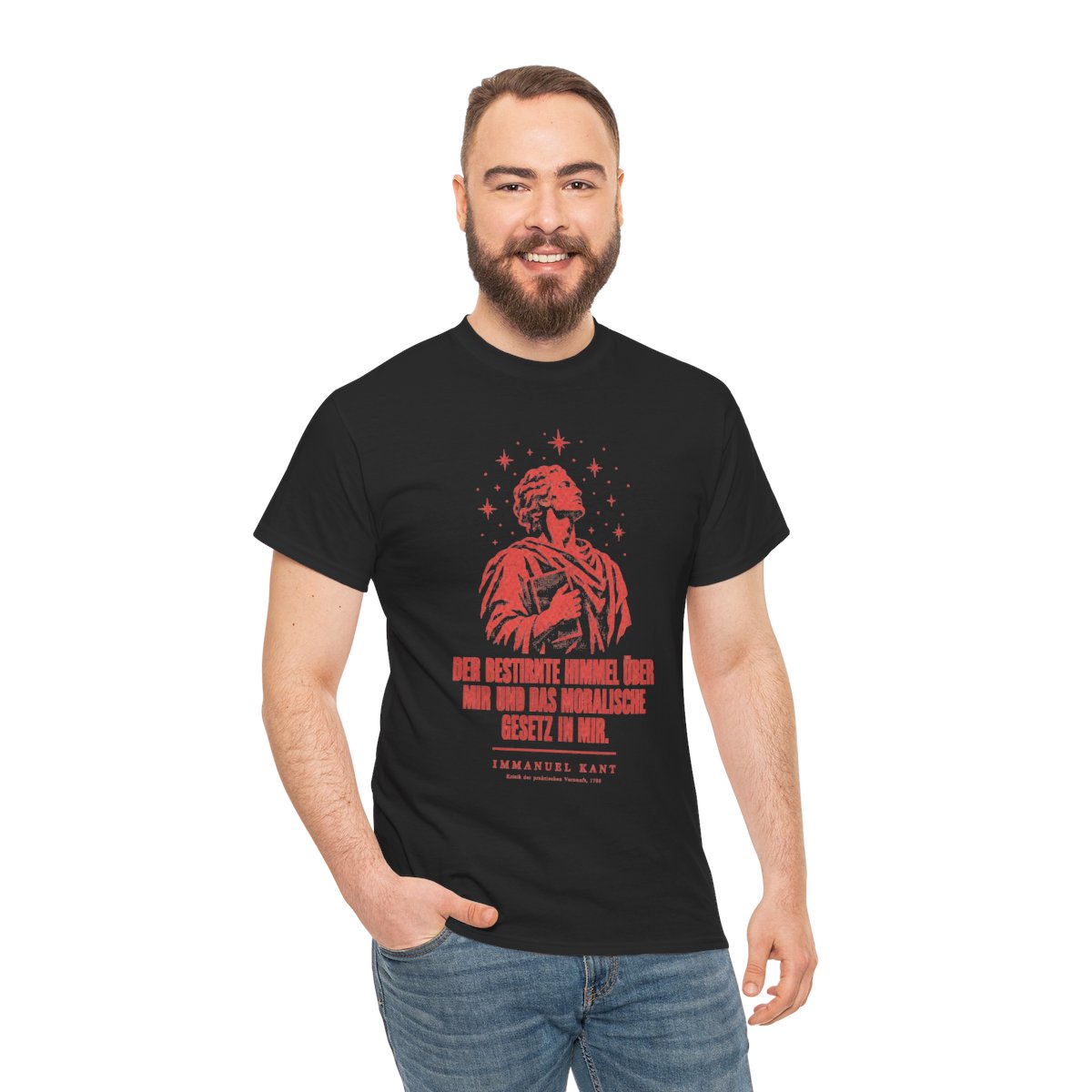 Unisex T-Shirt mit Zitat - Kant - Der bestirnte Himmel über mir Vintage – person-3