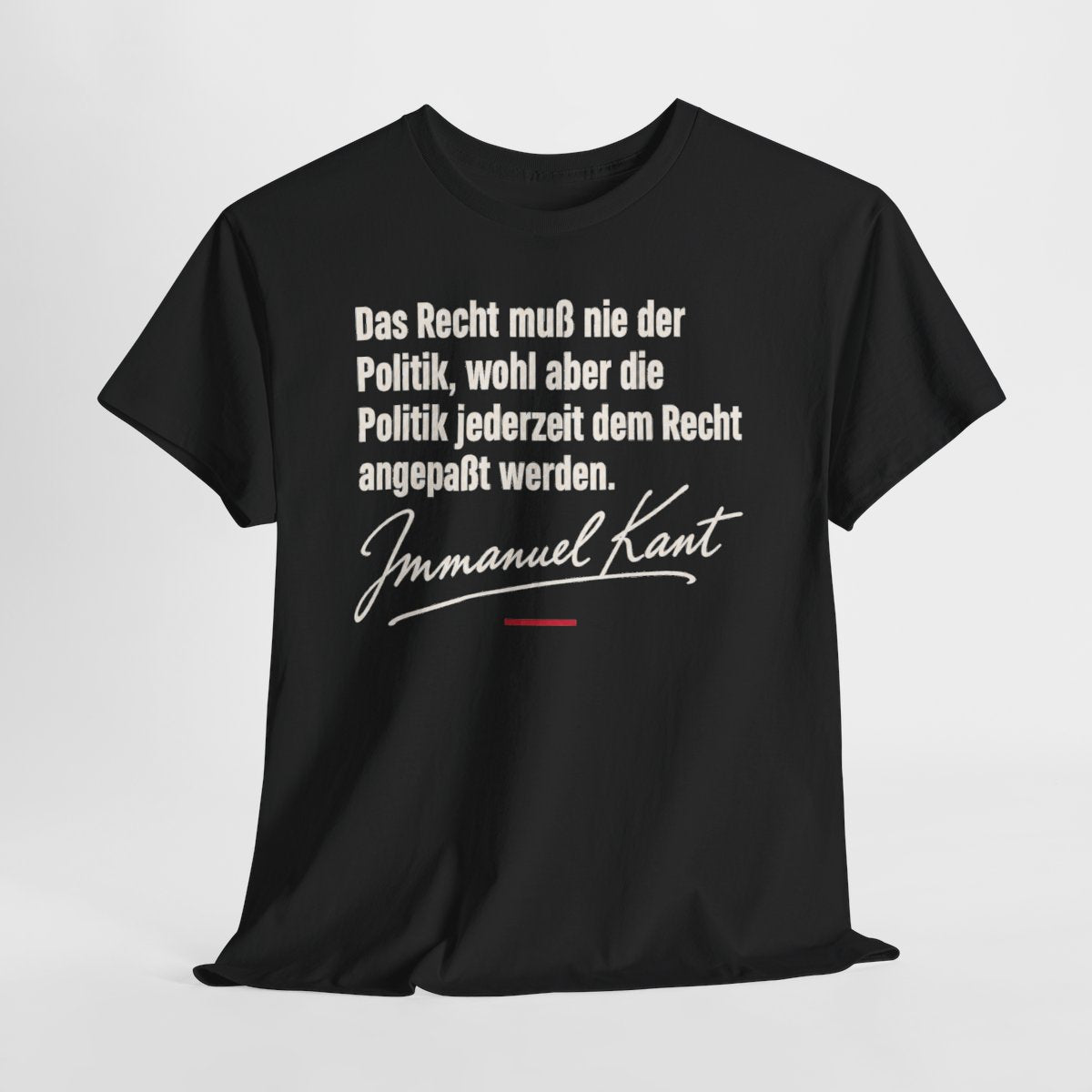 Unisex T-Shirt mit Zitat - Kant - Das Recht muß nie Signatur – hanging-1