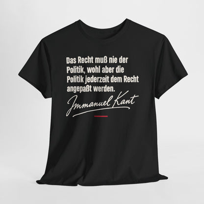 Unisex T-Shirt mit Zitat - Kant - Das Recht muß nie Signatur – hanging-1