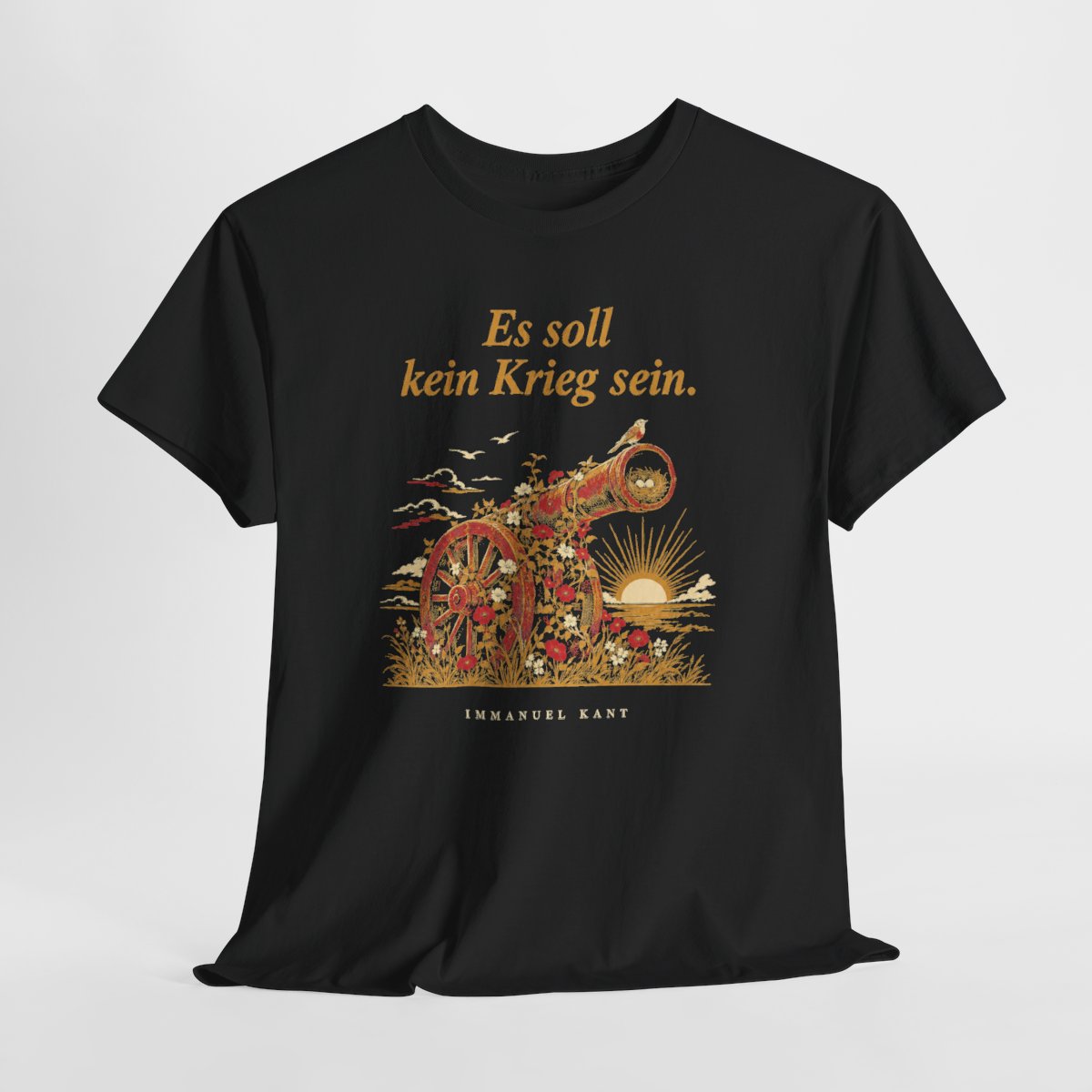 Unisex T-Shirt mit Zitat - Kant - Es soll kein Krieg sein – hanging-1