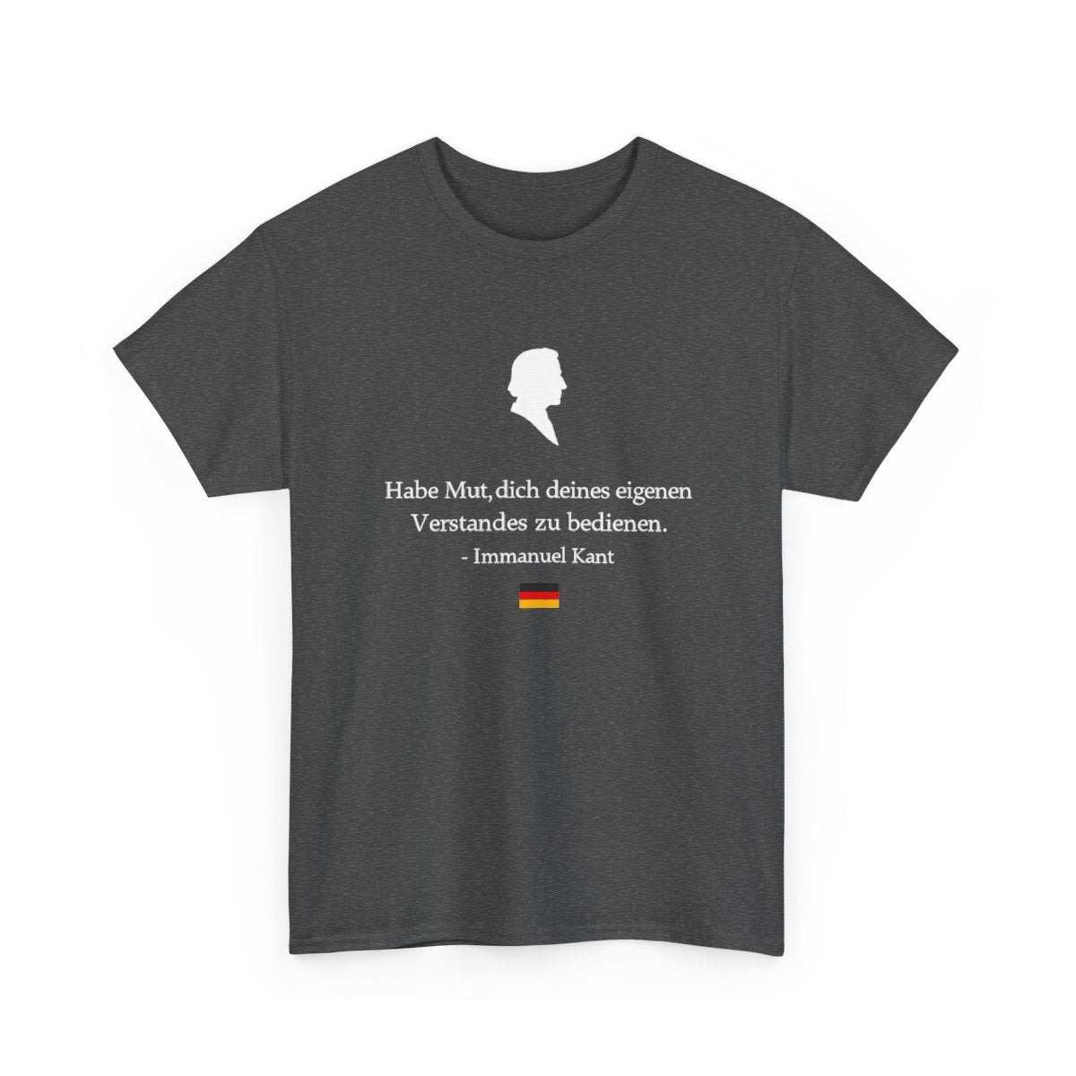 Unisex T-Shirt mit Zitat - Kant - Habe Mut Silhouette – front-2