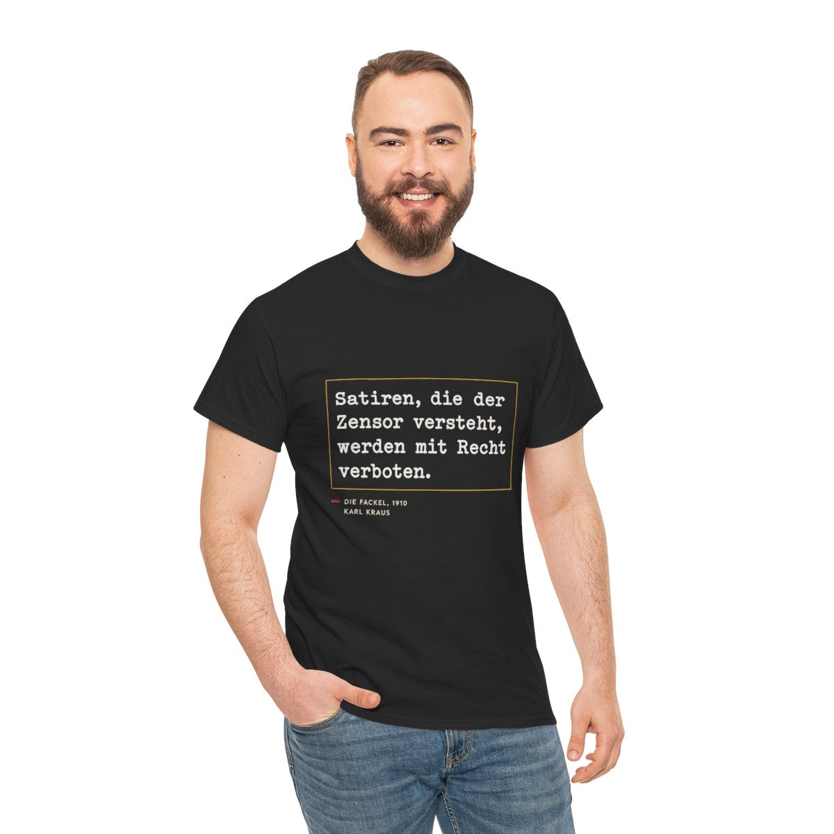 Unisex T-Shirt mit Zitat - Kraus - Satiren und Zensor – person-3
