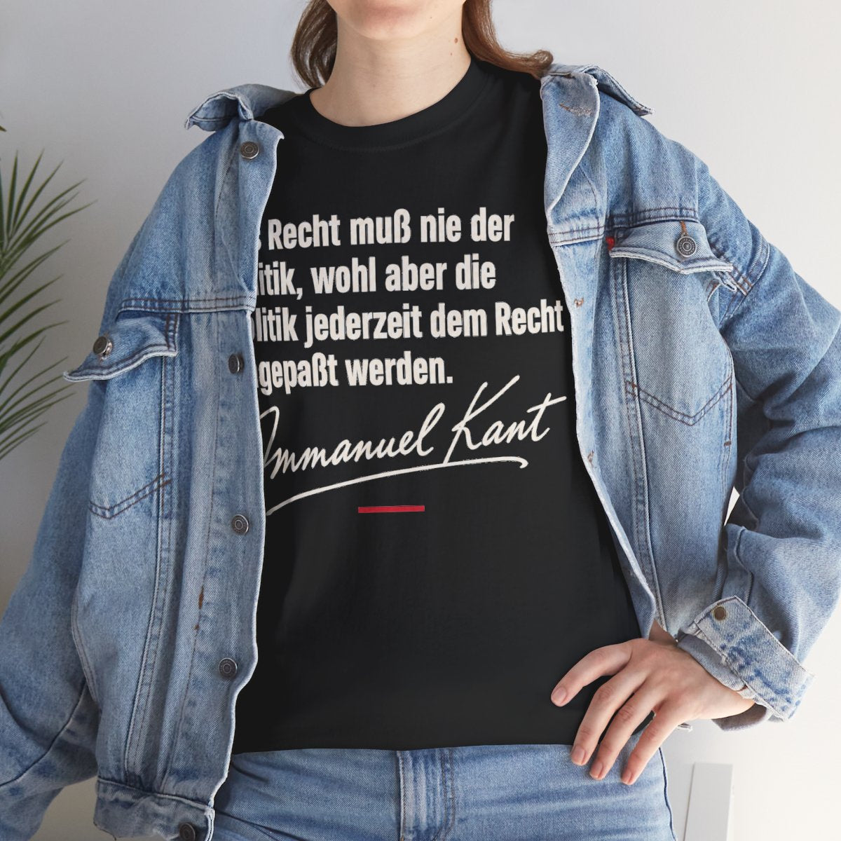 Unisex T-Shirt mit Zitat - Kant - Das Recht muß nie Signatur – lifestyle