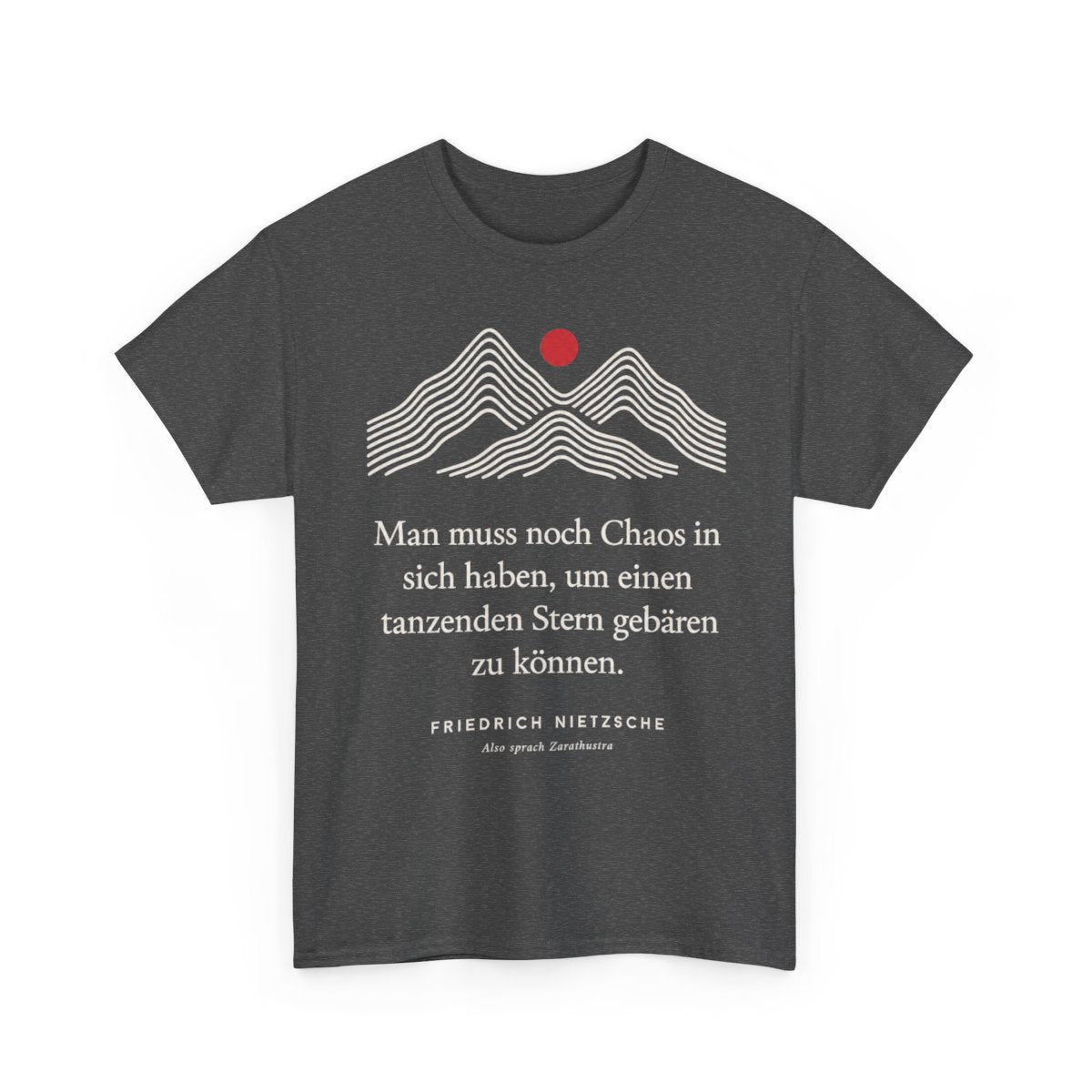 Unisex T-Shirt mit Zitat - Nietzsche - Man muss noch Chaos Linien – front-2