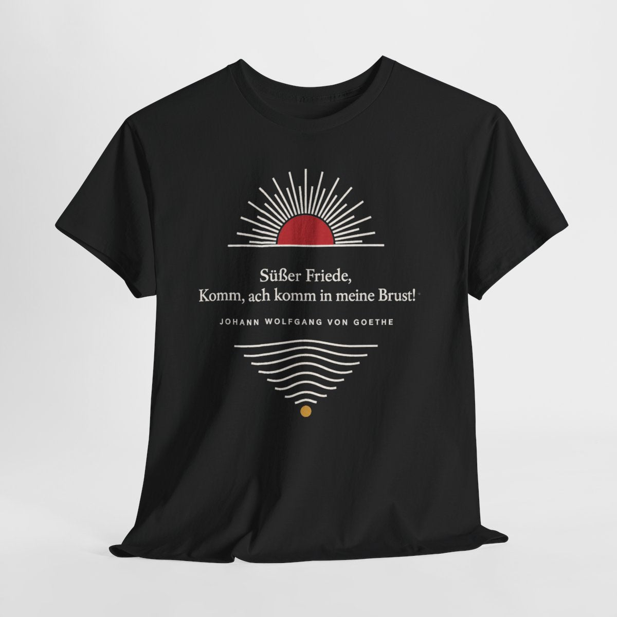 Unisex T-Shirt mit Zitat - Goethe - Süßer Friede Linien – hanging-1