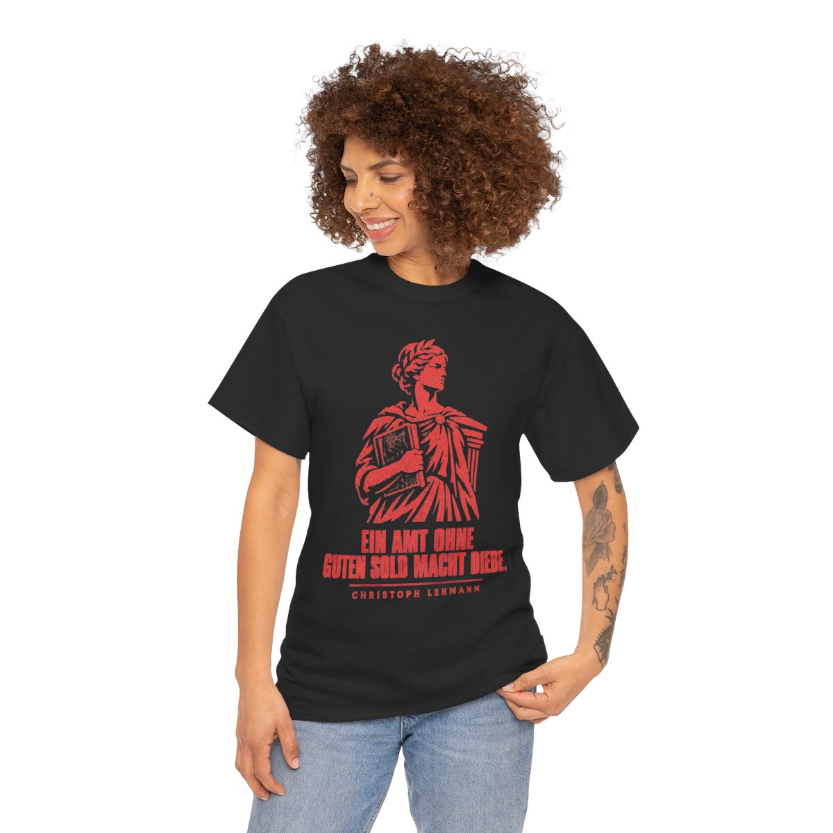 Unisex T-Shirt mit Zitat - Lehmann - Ein Amt ohne guten Sold macht Diebe Vintage – person-1