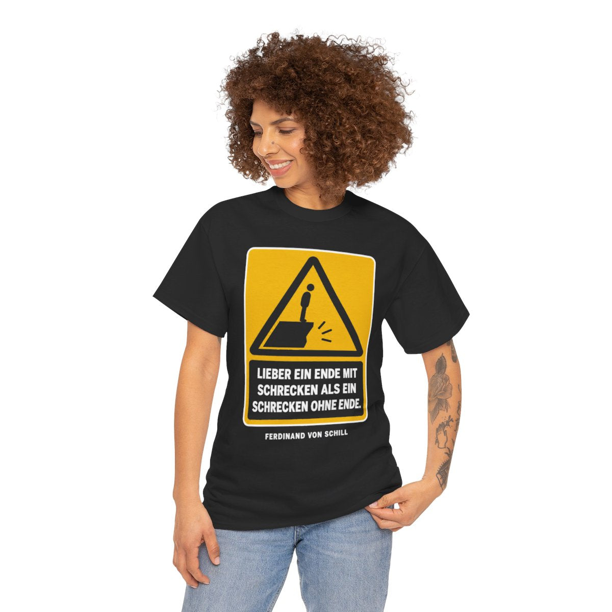 Unisex T-Shirt mit Zitat - Schill - Lieber ein Ende mit Schrecken – person-1