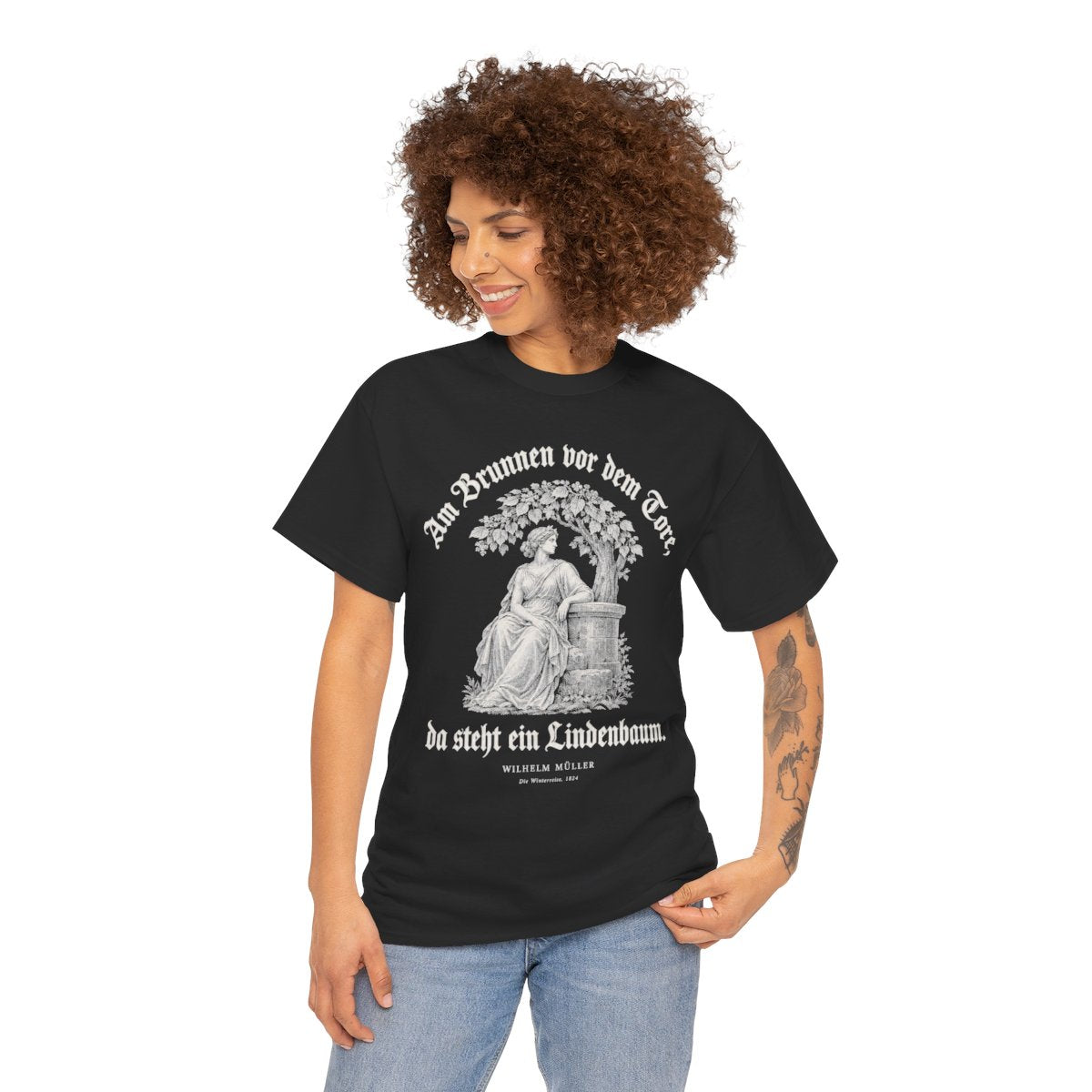 Unisex T-Shirt mit Zitat - Müller - Am Brunnen vor dem Tore Gravur – person-1