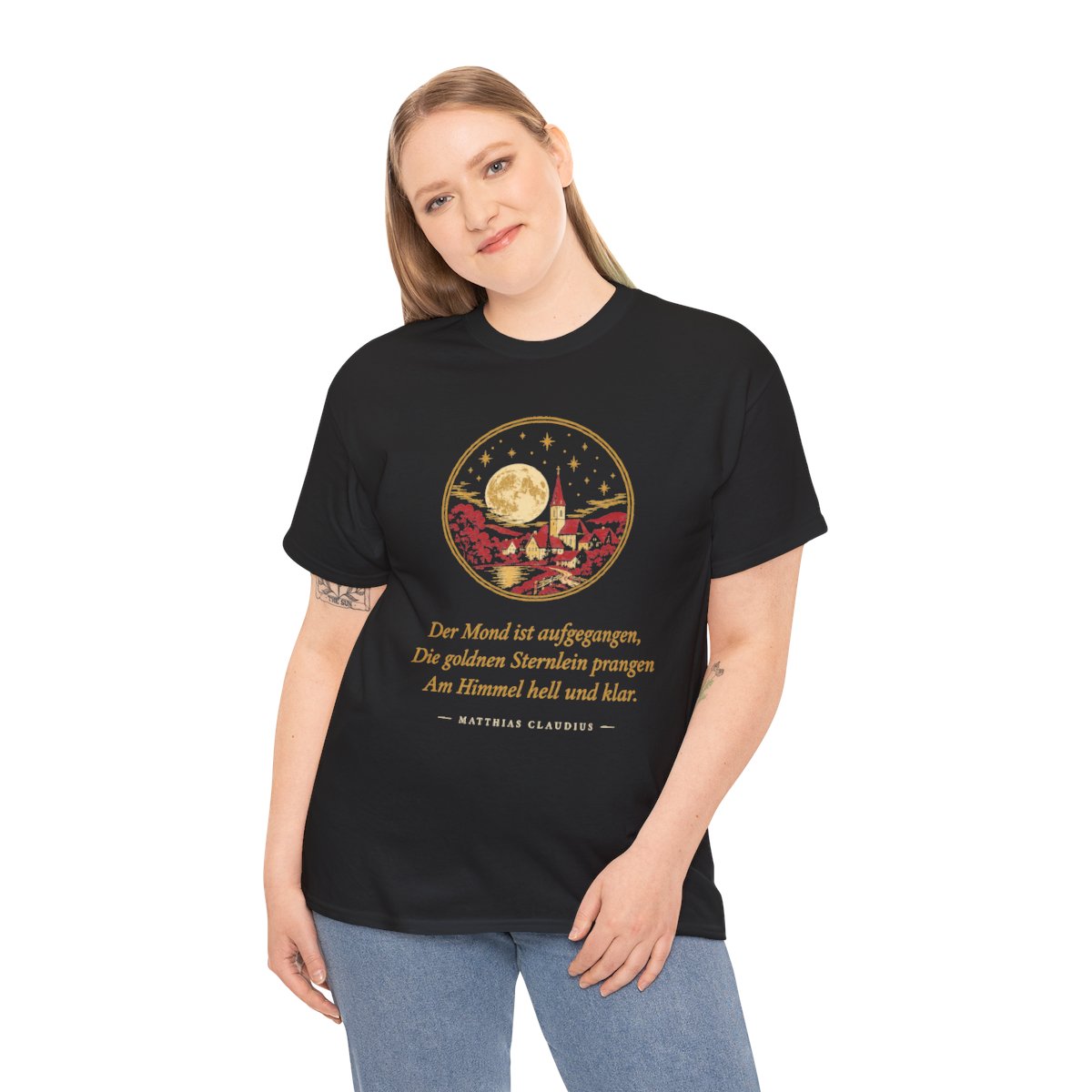 Unisex T-Shirt mit Zitat - Claudius - Der Mond ist aufgegangen – person-2