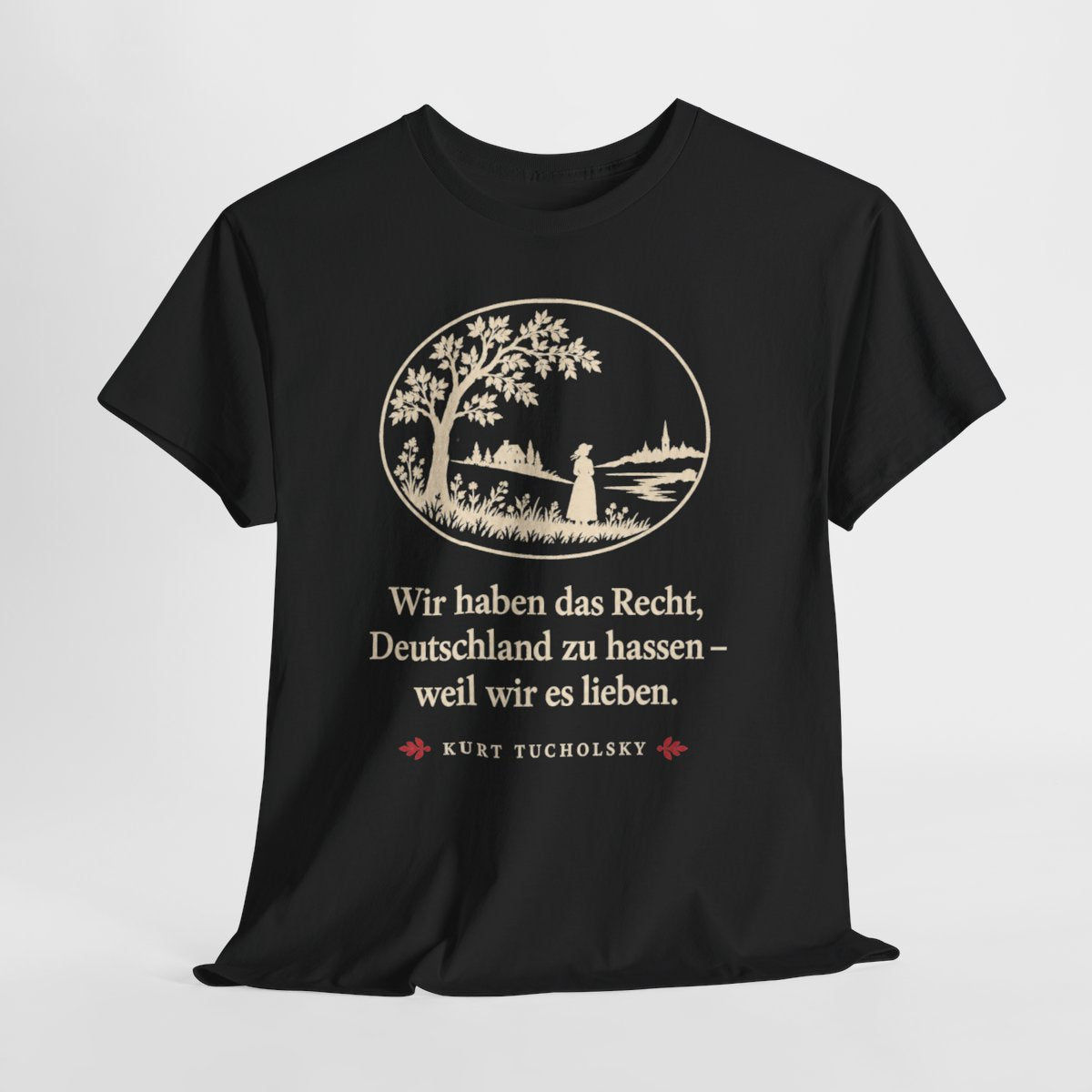 Unisex T-Shirt mit Zitat - Tucholsky - Wir haben das Recht Scherenschnitt – hanging-1