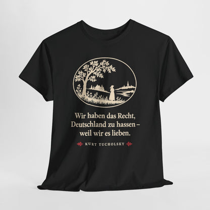 Unisex T-Shirt mit Zitat - Tucholsky - Wir haben das Recht Scherenschnitt – hanging-1