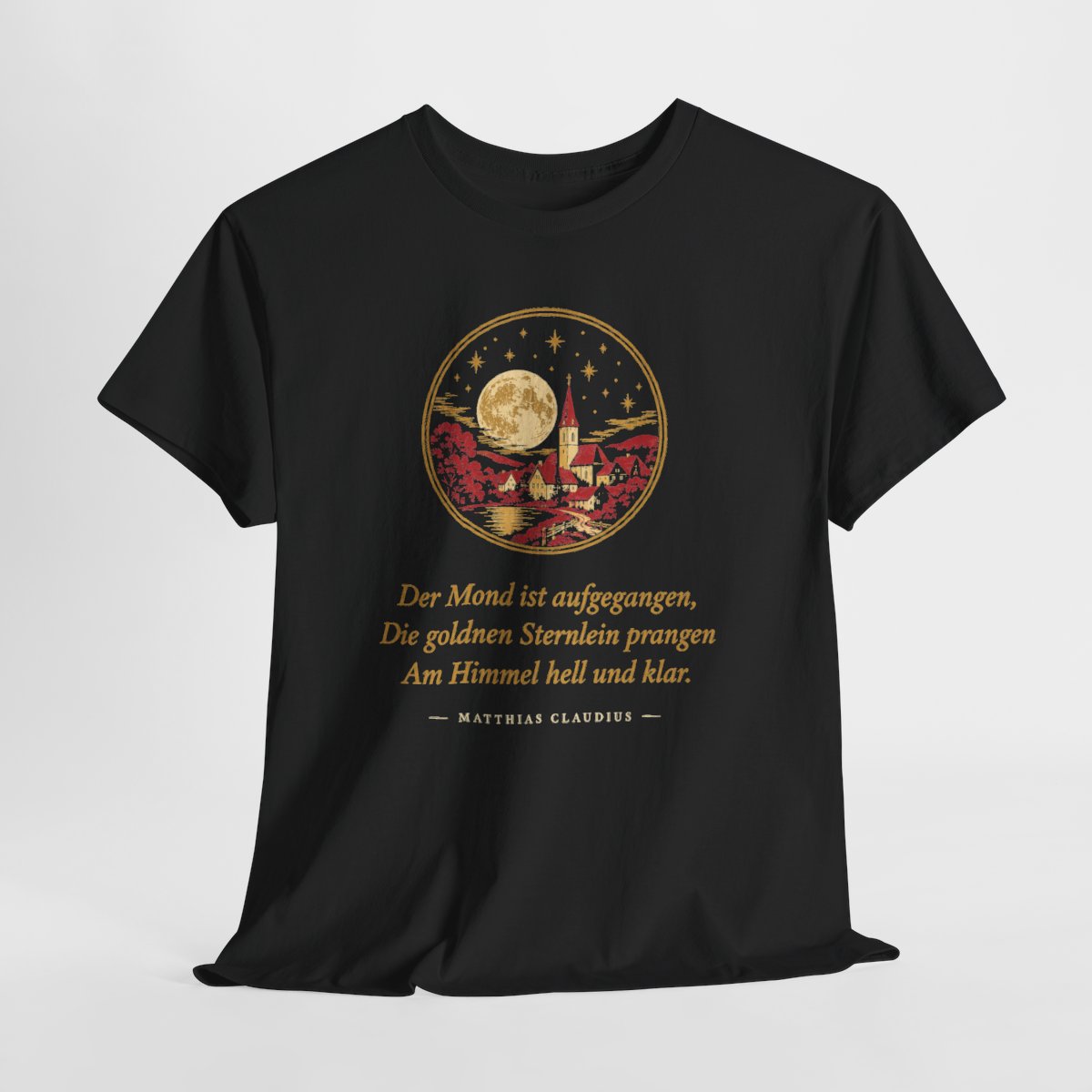 Unisex T-Shirt mit Zitat - Claudius - Der Mond ist aufgegangen – hanging-1