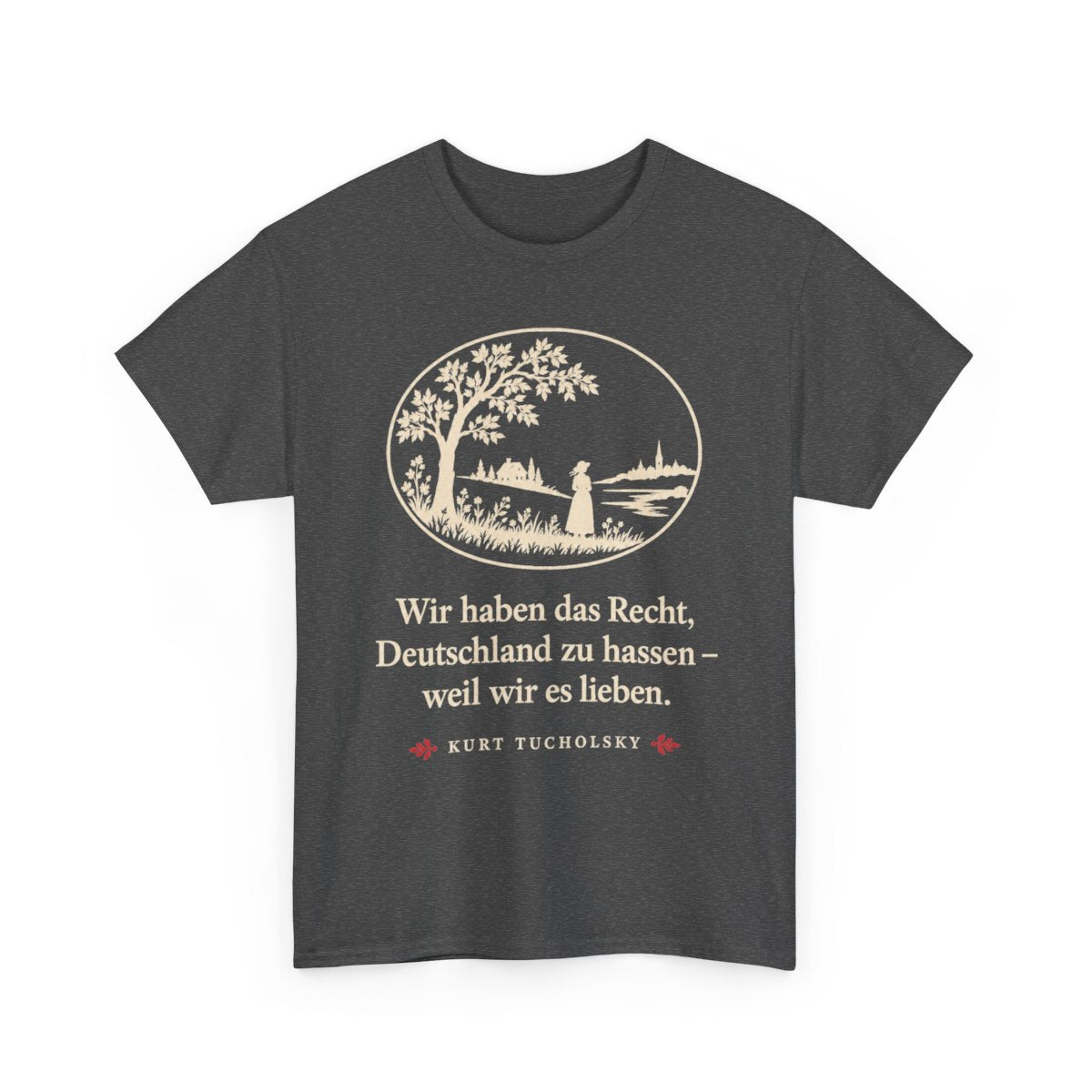 Unisex T-Shirt mit Zitat - Tucholsky - Wir haben das Recht Scherenschnitt – front-2