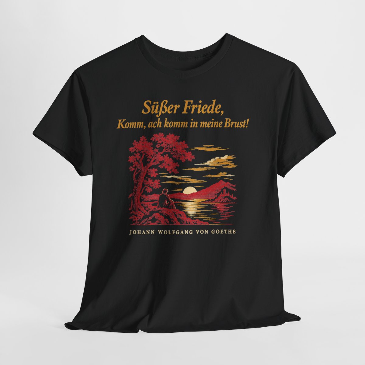 Unisex T-Shirt mit Zitat - Goethe - Süßer Friede – hanging-1