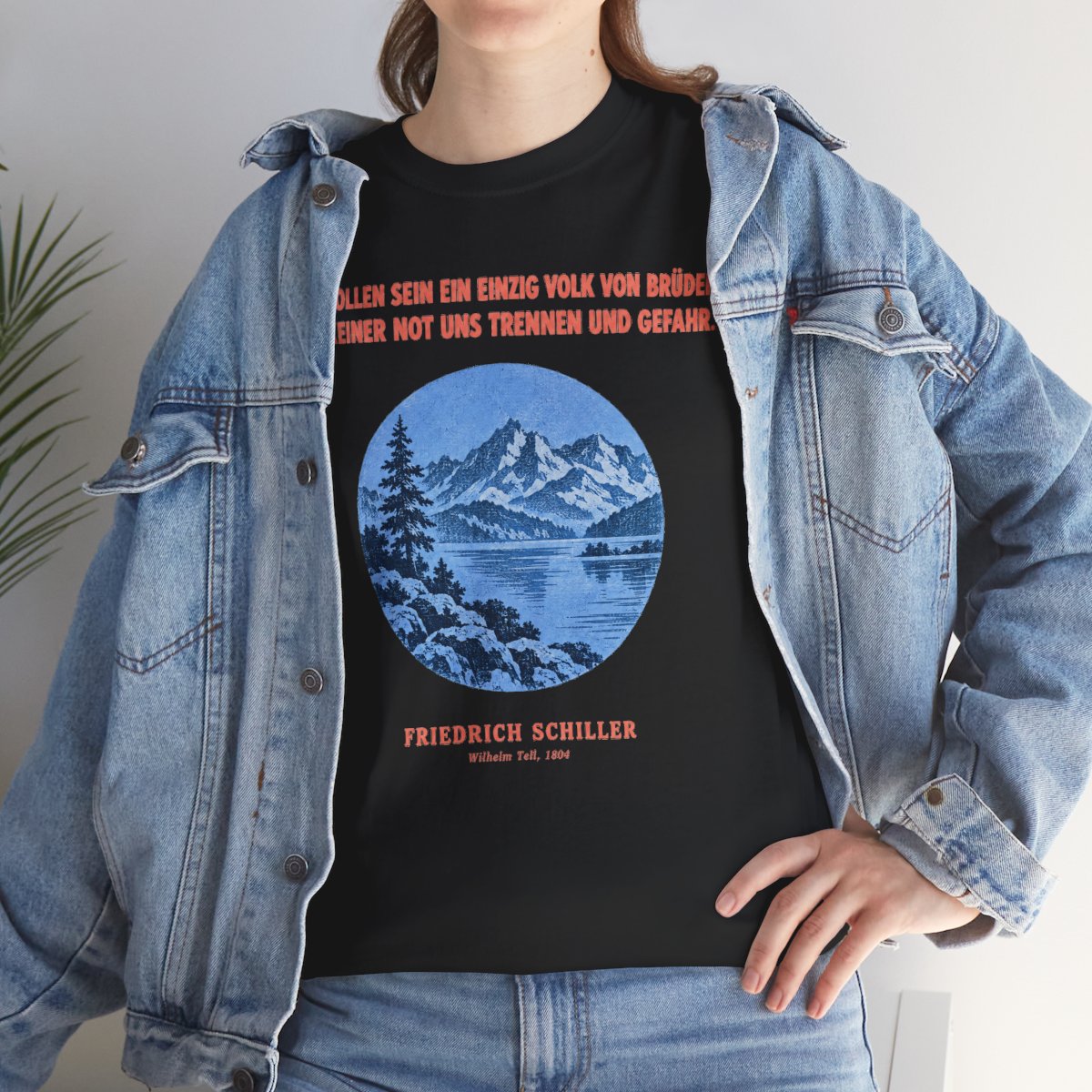 Unisex T-Shirt mit Zitat - Schiller - Wir wollen sein ein einzig – lifestyle