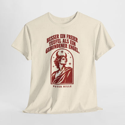 Unisex T-Shirt mit Zitat - Hille - Besser ein freier Teufel Vintage – hanging-1