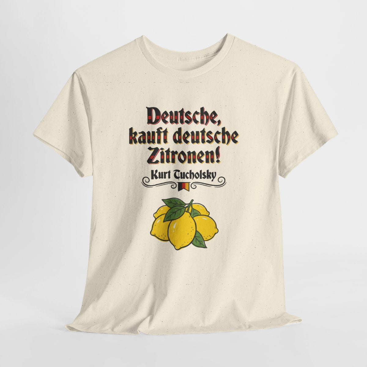 Unisex T-Shirt mit Zitat - Tucholsky - Deutsche Zitronen – hanging-1