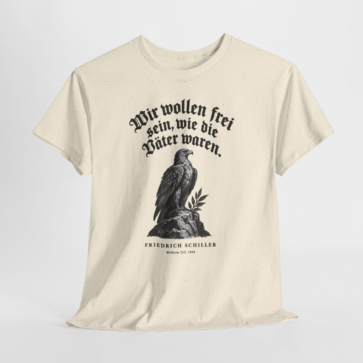 Unisex T-Shirt mit Zitat - Schiller - Wir wollen frei sein Gravur – hanging-1