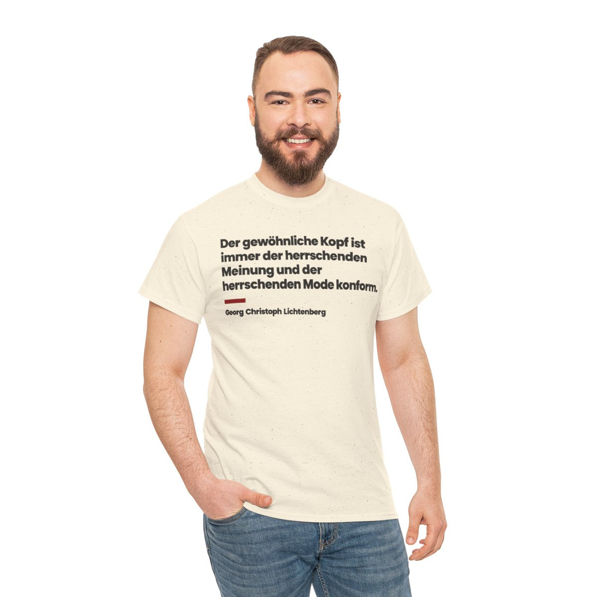 Unisex T-Shirt mit Zitat - Lichtenberg - Der gewöhnliche Kopf ist immer – person-3