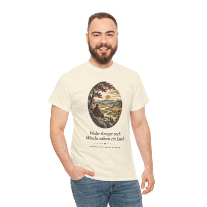 Unisex T-Shirt mit Zitat - Herder - Weder Krieger noch Mönche nähren ein Land – person-3