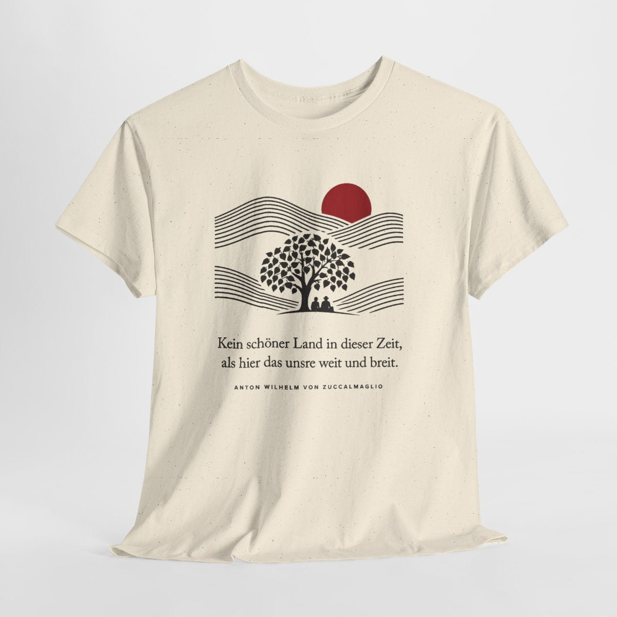 Unisex T-Shirt mit Zitat - Zuccalmaglio - Kein schöner Land – hanging-1