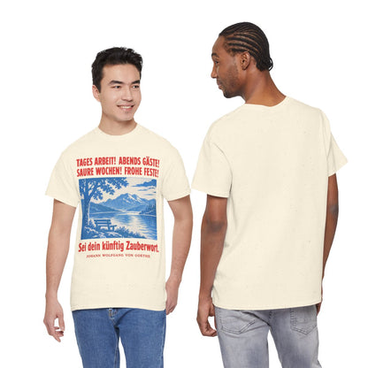 Unisex T-Shirt mit Zitat - Goethe - Tages Arbeit Plakat – duo