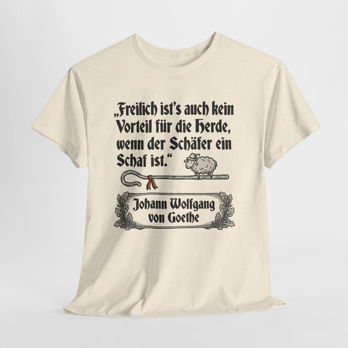 Unisex T-Shirt mit Zitat - Goethe - Schäfer ein Schaf – hanging-1