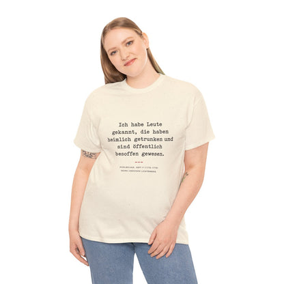 Unisex T-Shirt mit Zitat - Lichtenberg - Heimlich getrunken – person-2