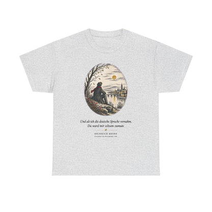 Unisex T-Shirt mit Zitat - Heine - Und als ich die deutsche Sprache vernahm Nachtstück – front