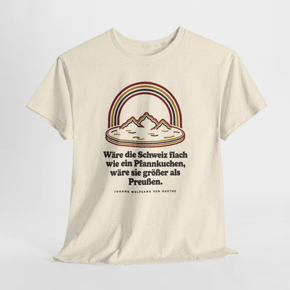 Unisex T-Shirt mit Zitat - Goethe - Schweiz wie ein Pfannkuchen – hanging-1