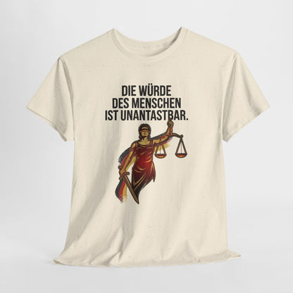 Unisex T-Shirt mit Zitat - Grundgesetz - Die Würde des Menschen – hanging-1