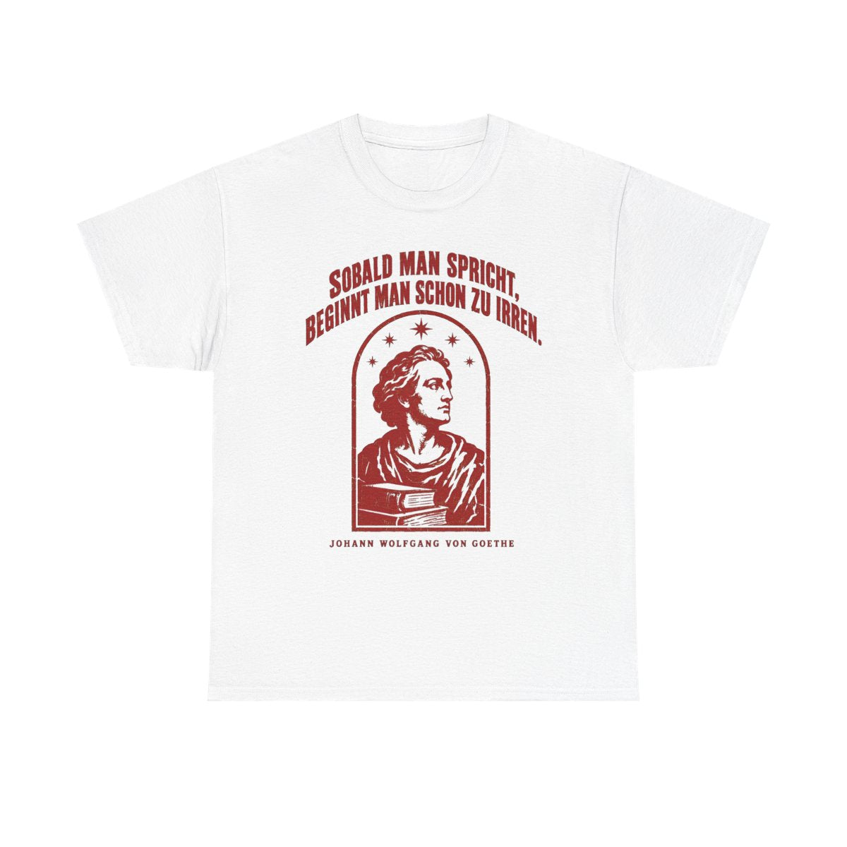 Unisex T-Shirt mit Zitat - Goethe - Sobald man spricht Vintage – front