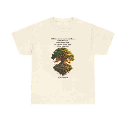 Unisex T-Shirt mit Zitat - Heine - Schönes Vaterland Eiche – front