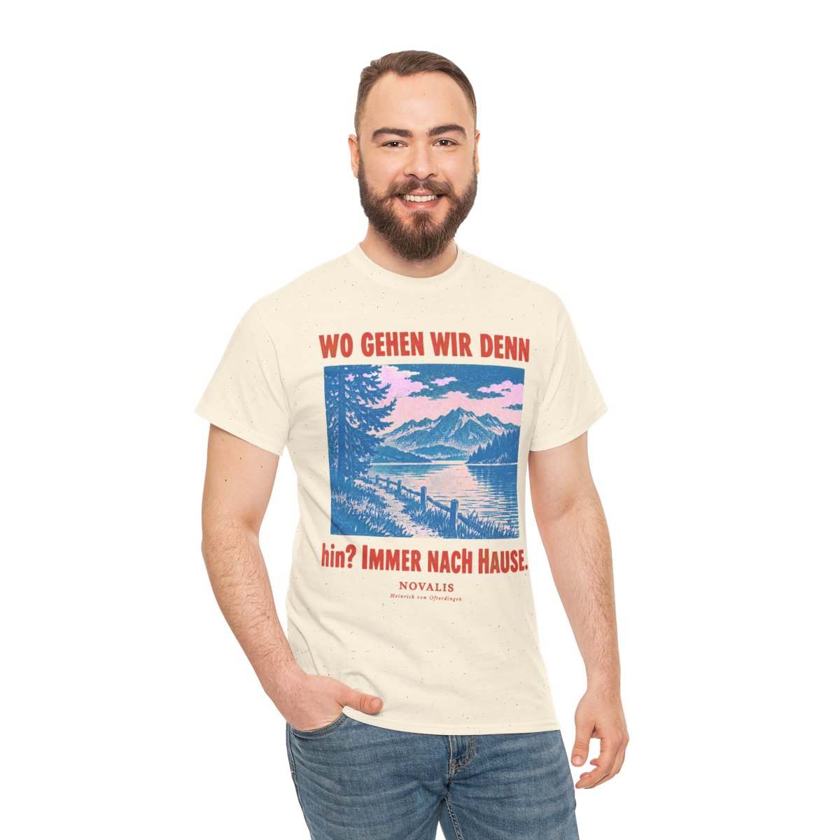 Unisex T-Shirt mit Zitat - Novalis - Wo gehen wir denn hin – person-3