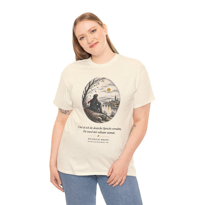 Unisex T-Shirt mit Zitat - Heine - Und als ich die deutsche Sprache vernahm Nachtstück – person-2