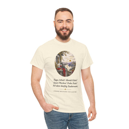 Unisex T-Shirt mit Zitat - Goethe - Tages Arbeit – person-3