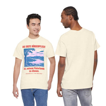 Unisex T-Shirt mit Zitat - Preußen - Die erste Bürgerpflicht – duo