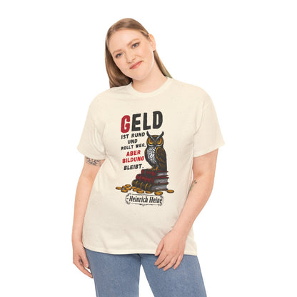 Unisex T-Shirt mit Zitat - Heine - Geld ist rund – person-2