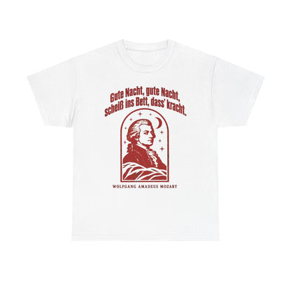 Unisex T-Shirt mit Zitat - Mozart - Gute Nacht, gute Nacht Vintage – front