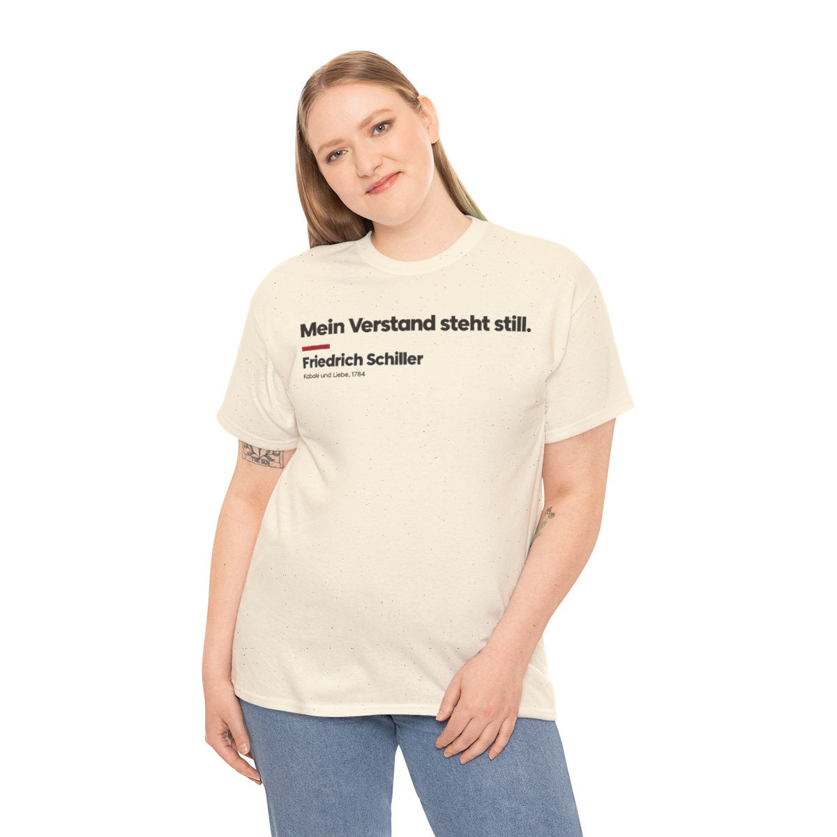 Unisex T-Shirt mit Zitat - Schiller - Mein Verstand steht still Klartext – person-2