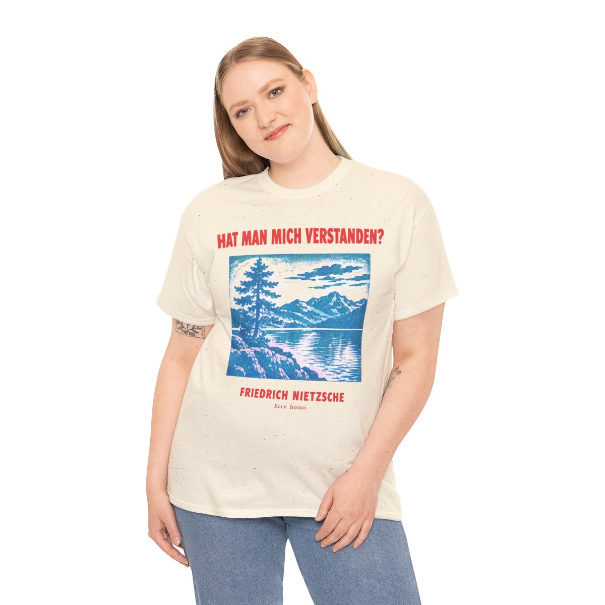 Unisex T-Shirt mit Zitat - Nietzsche - Hat man mich verstanden Plakat – person-2