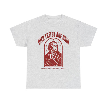Unisex T-Shirt mit Zitat - Hegel - Bier treibt auf Urin Vintage – front