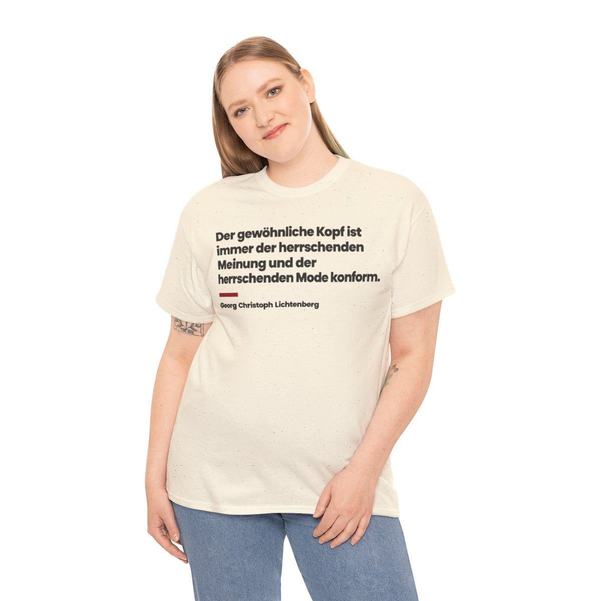 Unisex T-Shirt mit Zitat - Lichtenberg - Der gewöhnliche Kopf ist immer – person-2