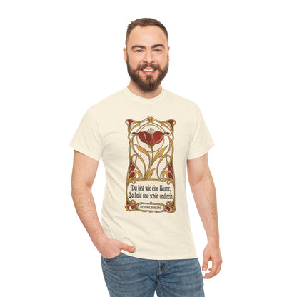 Unisex T-Shirt mit Zitat - Heine - Du bist wie eine Blume Jugendstil – person-3