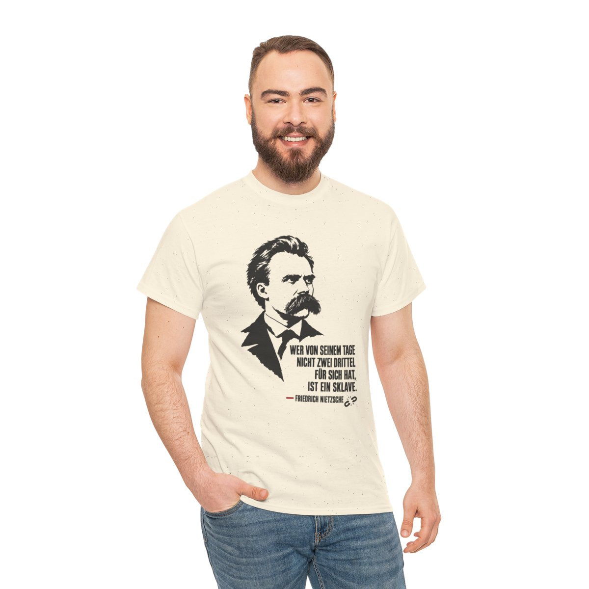 Unisex T-Shirt mit Zitat - Nietzsche - Zwei Drittel für sich – person-3