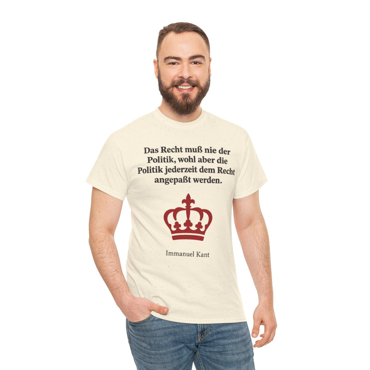 Unisex T-Shirt mit Zitat - Kant - Das Recht muß nie Symbol – person-3