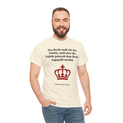 Unisex T-Shirt mit Zitat - Kant - Das Recht muß nie Symbol – person-3