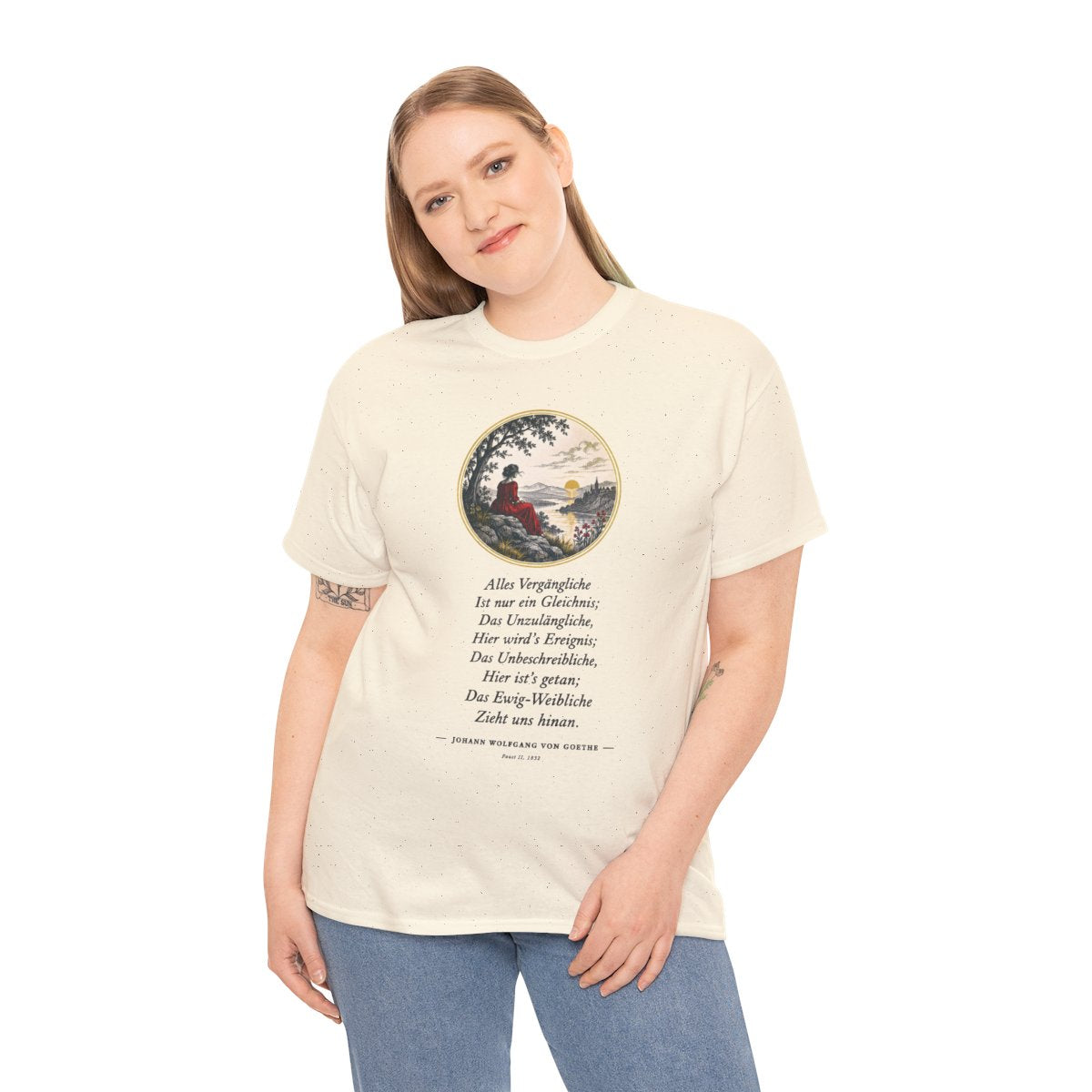 Unisex T-Shirt mit Zitat - Goethe - Alles Vergängliche – person-2