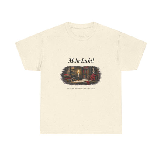 Unisex T-Shirt mit Zitat - Goethe - Mehr Licht – front