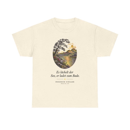 Unisex T-Shirt mit Zitat - Schiller - Es lächelt der See – front